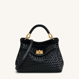 ** NEW** Lucia Classic Top Handle Woven Bag - Black
